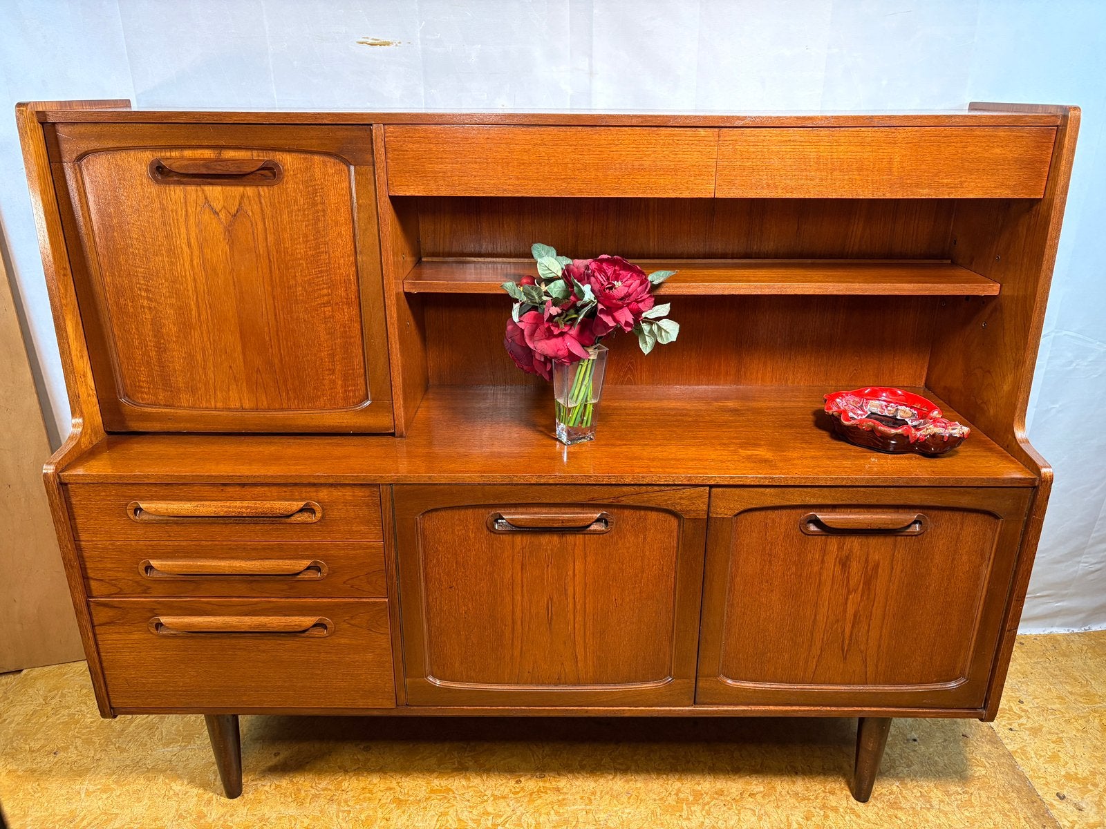 Gratis bezorging!MidCentury Vintage Retro Teak dressoir 1960, Stonehill, Stonehill, Gebruikt, 150 tot 200 cm