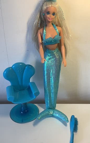Vintage Zeemeermin Barbie 1990 met accessoires🧜‍♀️., Ophalen of Verzenden, Gebruikt, Pop