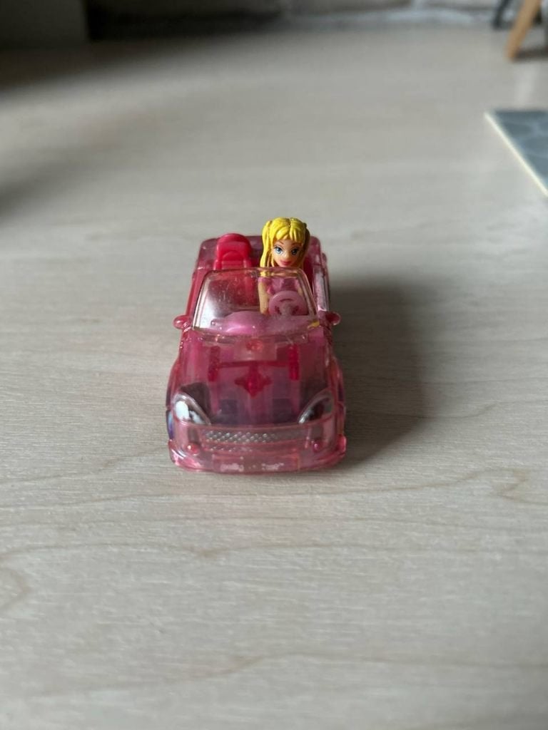 Polly Pocket 2007 Mattel Pink Car #54 with Driver, Ophalen, Gebruikt