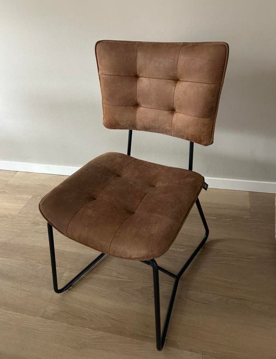 6x eetkamerstoel microleder Henders&Hazel, Ophalen of Verzenden, Zo goed als nieuw, Grijs, Vijf, Zes of meer stoelen