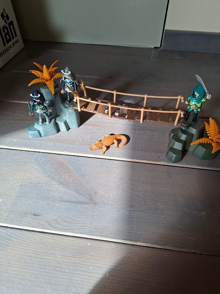 Playmobil setje samourais met hangbrug, Complete set, Fantasy, Ophalen of Verzenden, Zo goed als nieuw