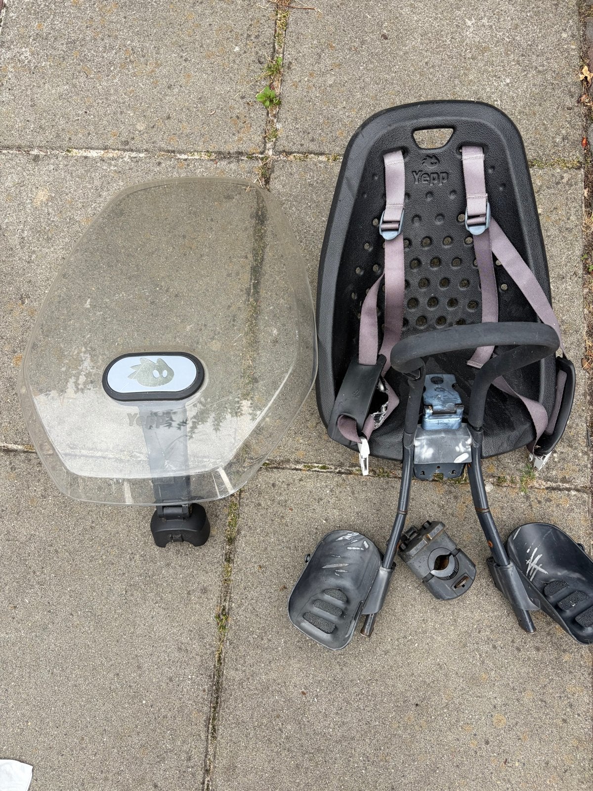 Yepp voorzitje met windscherm fietsstoeltje, Ophalen, Gebruikt, 0 t/m 13 kg, Voorzitje