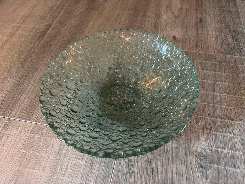 vintage retro glazen schaal bubbelglas schaaltje bakje, Ophalen of Verzenden