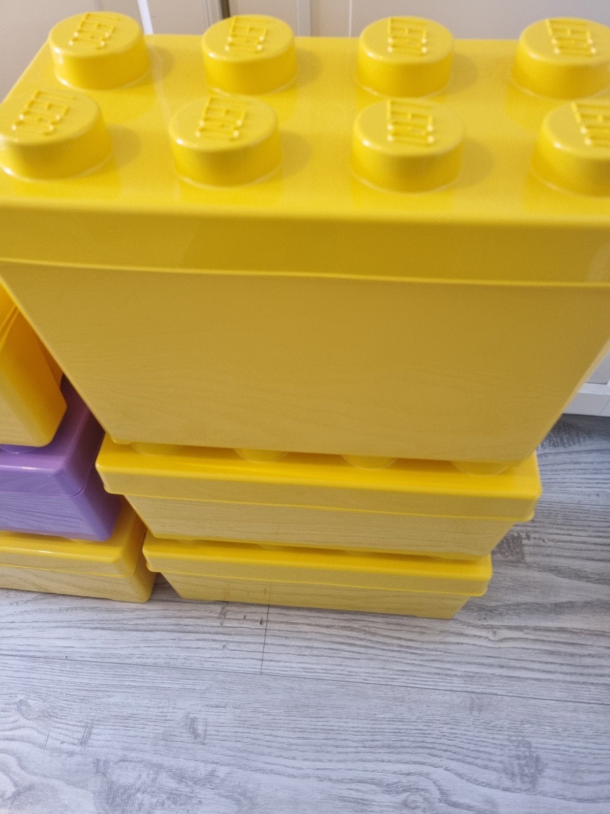 6 LEGO opbergbakken - Geel en Paars, Ophalen of Verzenden, Zo goed als nieuw, Overige merken