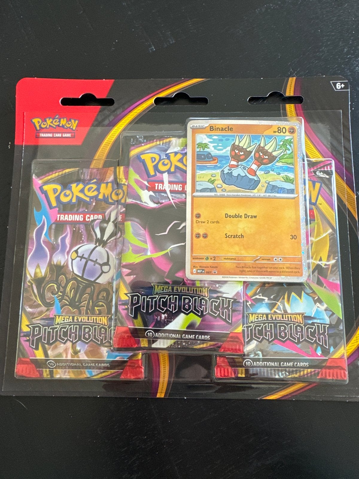 Pokemon Blister Pitch Black met Promo Kaart en 3 Pakjes, Hobby en Vrije tijd, Ophalen, Nieuw, Booster
