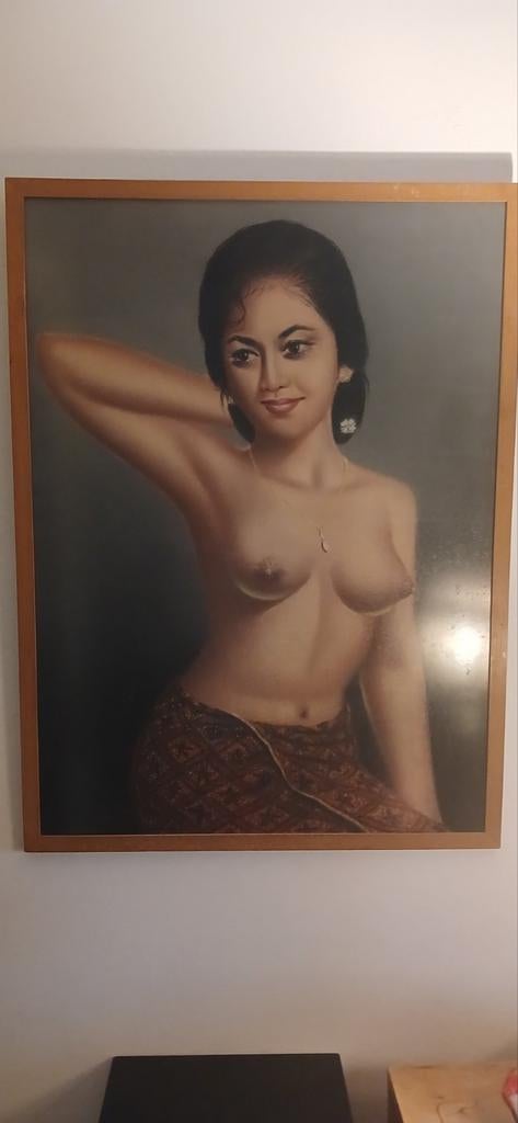 Schilderij van een naakte vrouw € 125,00, Antiek en Kunst, Ophalen