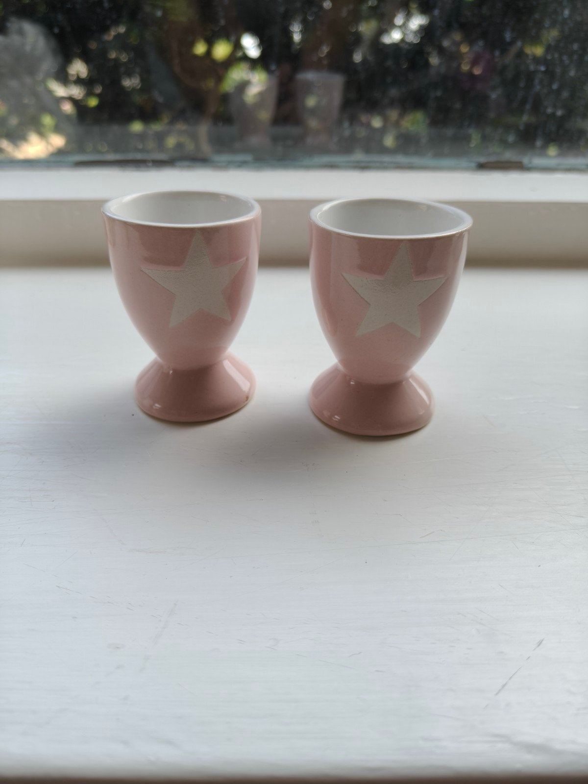 2 roze eierdopjes met ster, Huis en Inrichting, Overige typen, Ophalen of Verzenden, Zo goed als nieuw, Overige stijlen