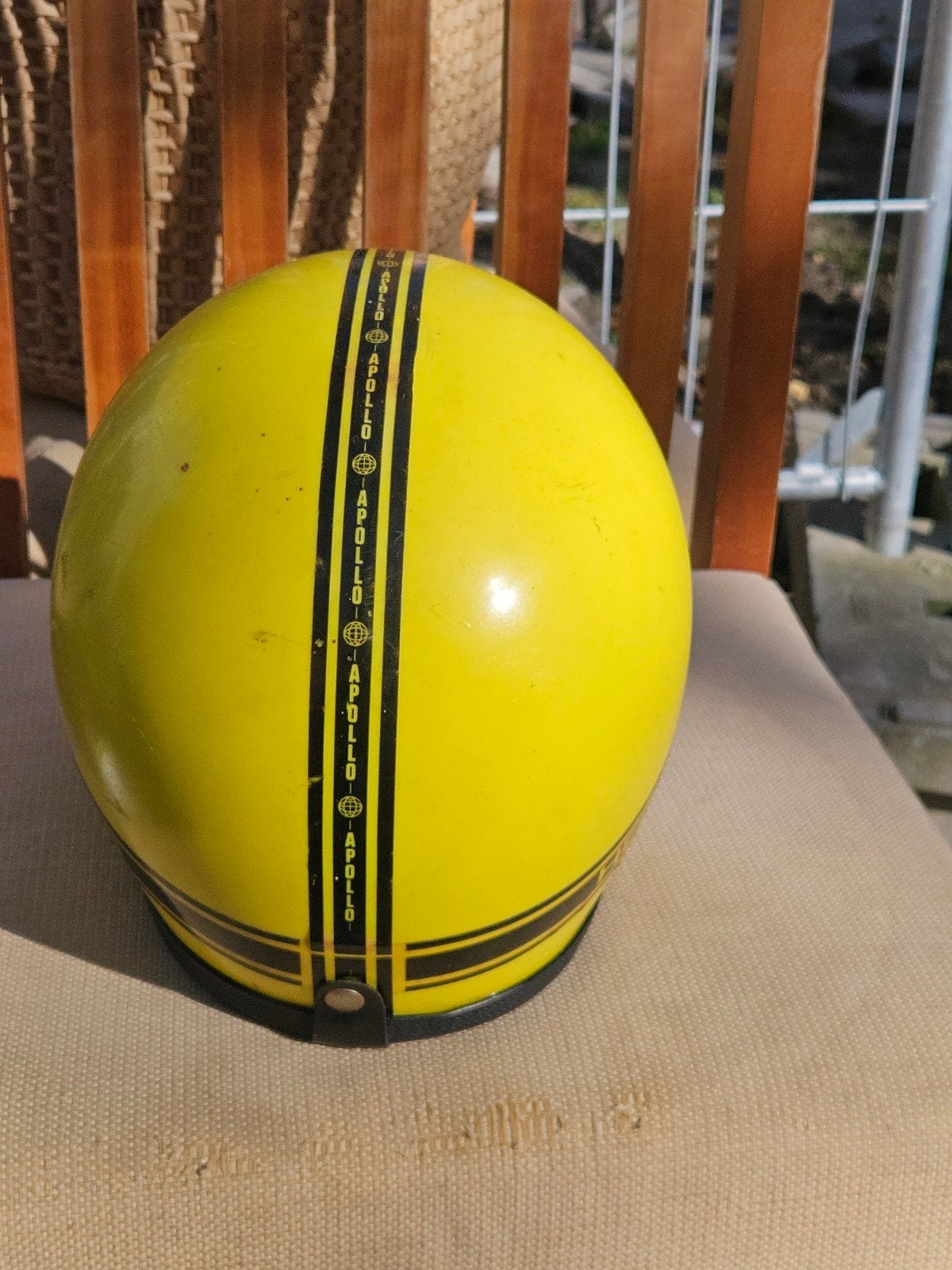 Vintage Hercules Apollo motorhelm - Geel met strepen, Ophalen of Verzenden, Gebruikt, Medium, Hercules Apollo