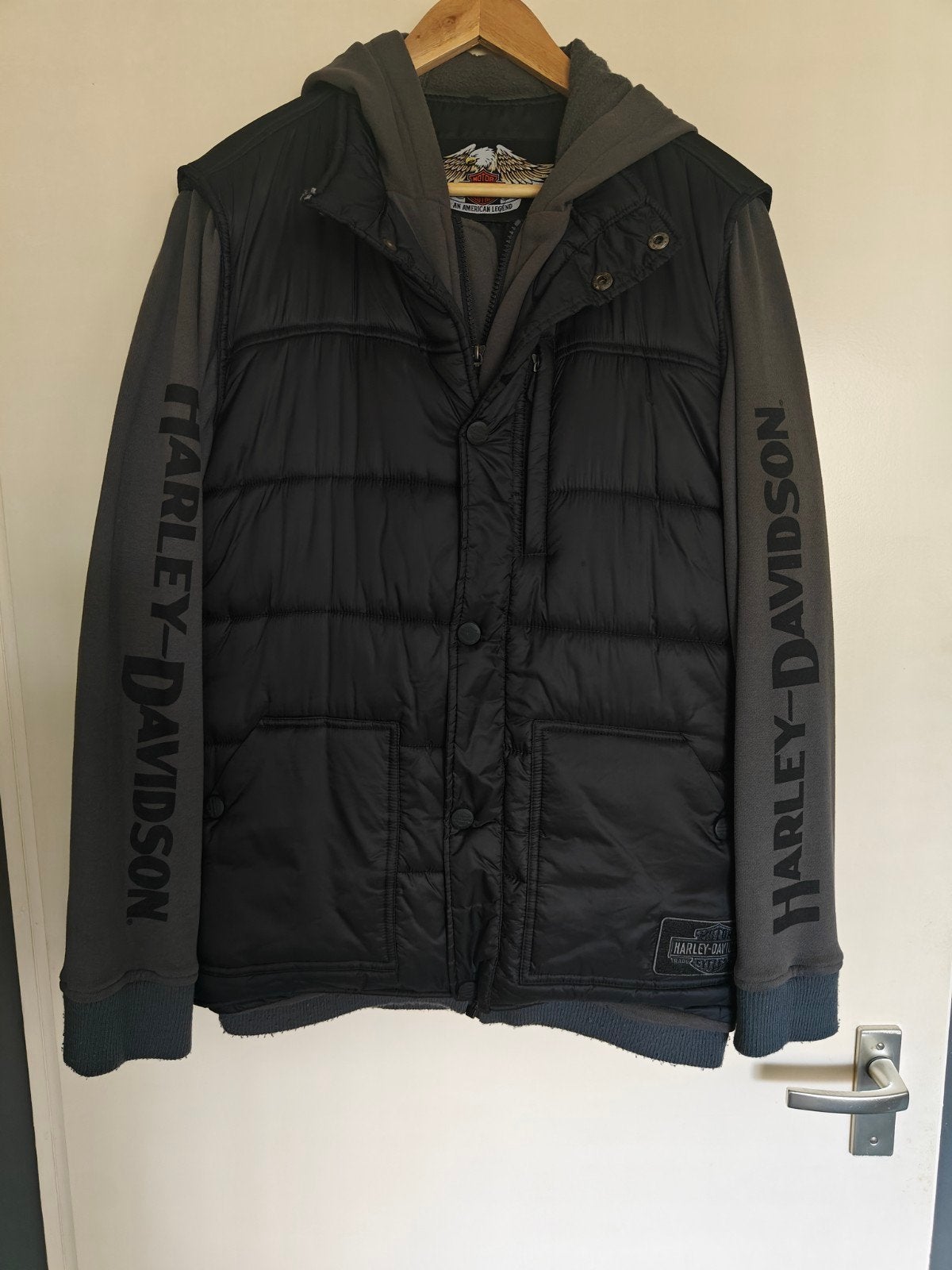 Harley Davidson tussenjas  mt L, Maat 52/54 (L), Zwart, Ophalen of Verzenden, Gedragen