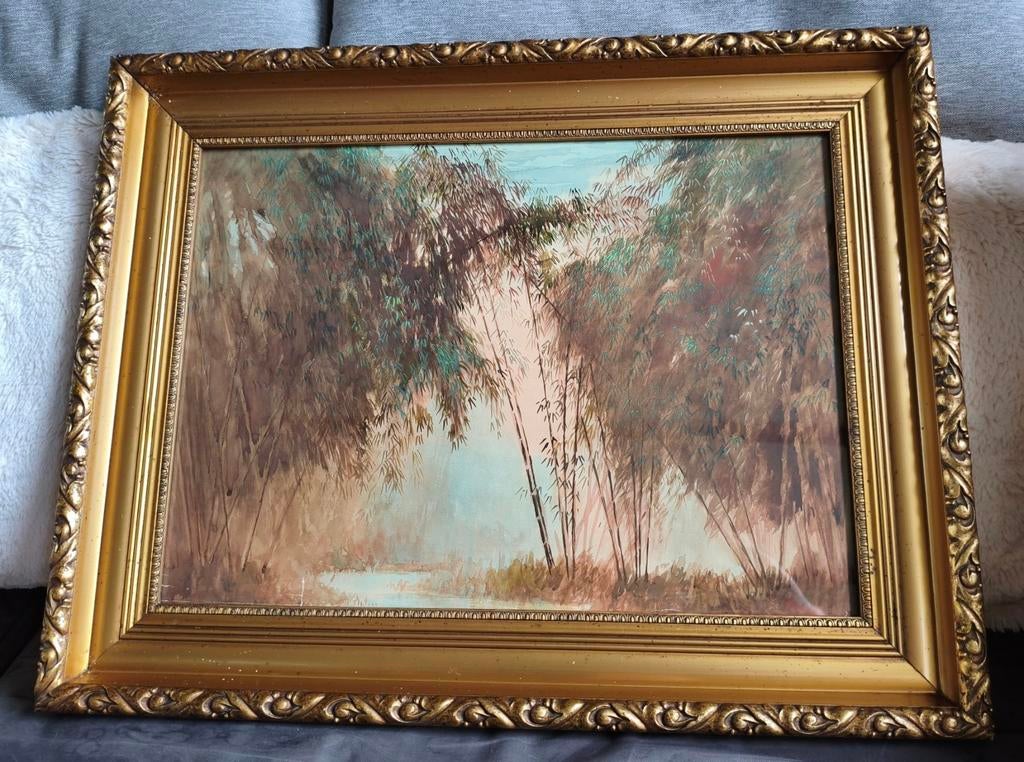 Suriosubroto Abdullah - Bandoeng - ORIGINEEL ca. 1915, Antiek en Kunst, Kunst | Schilderijen | Klassiek, Ophalen of Verzenden