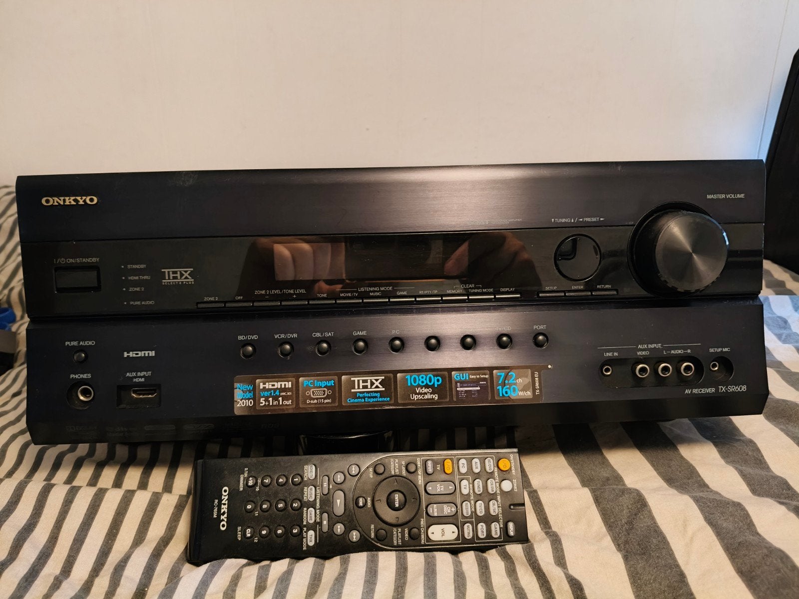 Onkyo TX-SR608 AV Receiver - Perfect Geluid, Ophalen, Gebruikt, 120 watt of meer, Onkyo