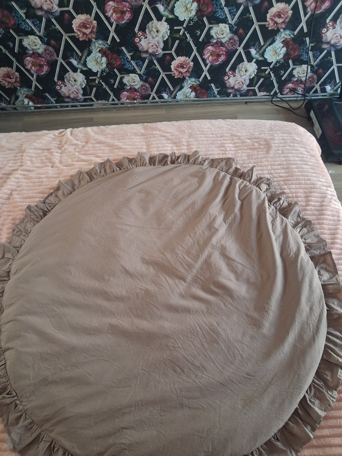 Rond Boxkleed Taupe 100 cm - MorDesign, Ophalen of Verzenden, Zo goed als nieuw