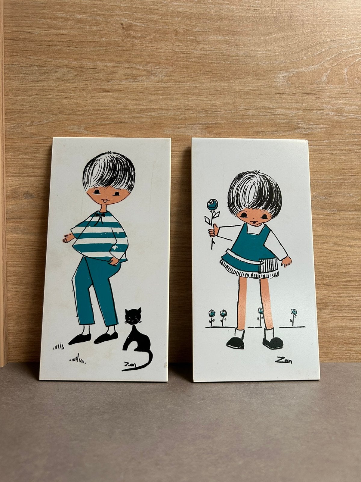 2 vintage Mosa wandtegels voor kinderkamer, Ophalen of Verzenden