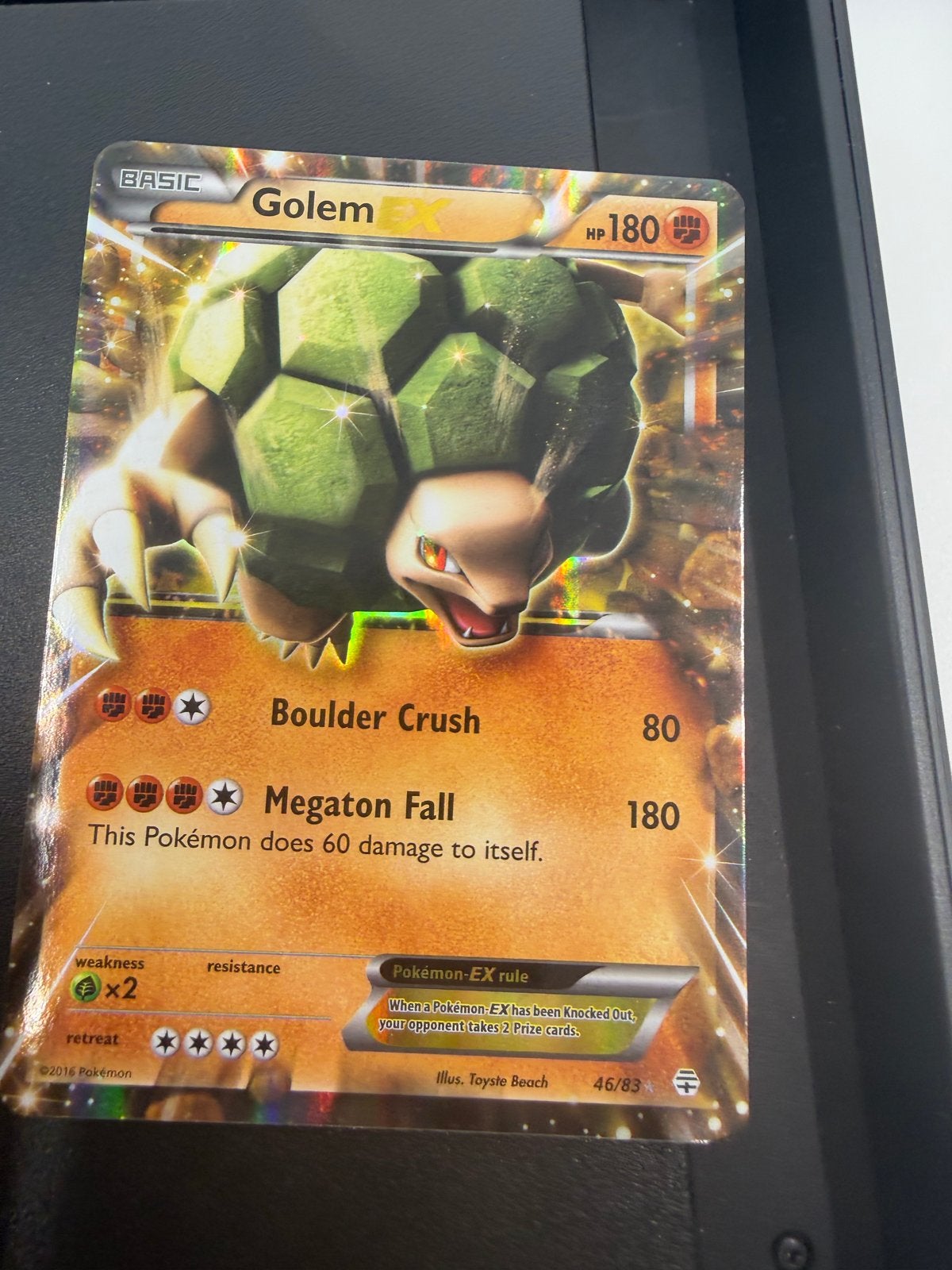 Pokémon Golem EX Kaart - Holo - XY Fates Collide, Ophalen of Verzenden, Zo goed als nieuw, Losse kaart, Foil