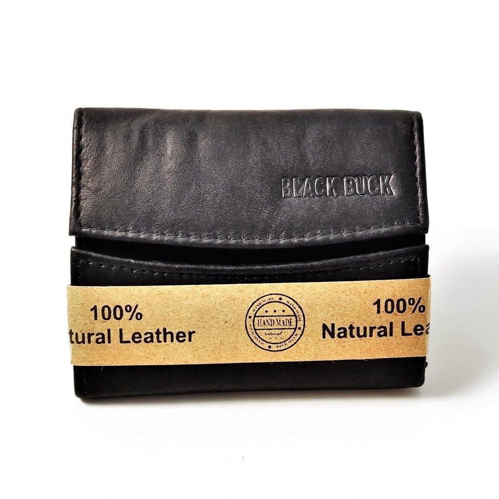 Black Buck Portemonnee Heren en Dames Zwart Leren Met RFID, Verzenden, Zwart, Nieuw, Esde2