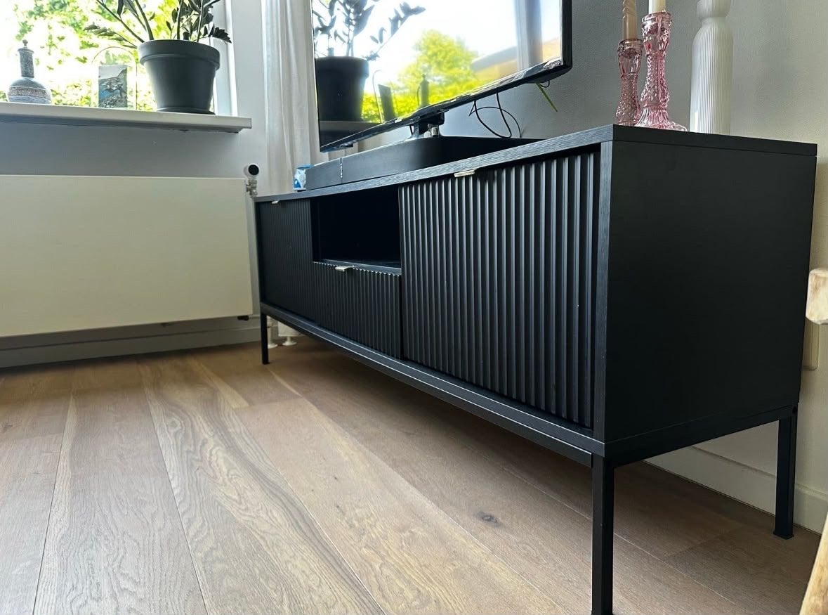 Meubella Navil TV-meubel zwart, Ophalen, Gebruikt, 25 tot 50 cm, 150 tot 200 cm