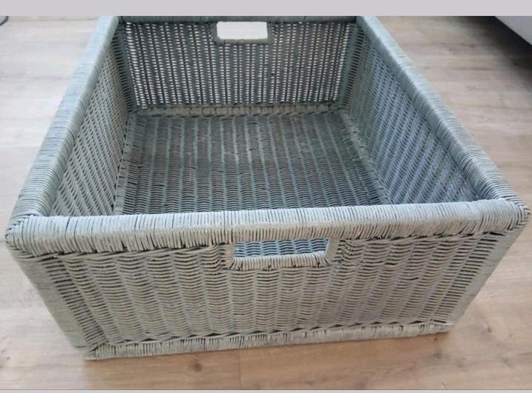 4x grijze grote mand rotan riet, Ophalen, Zo goed als nieuw, Rond, Riet