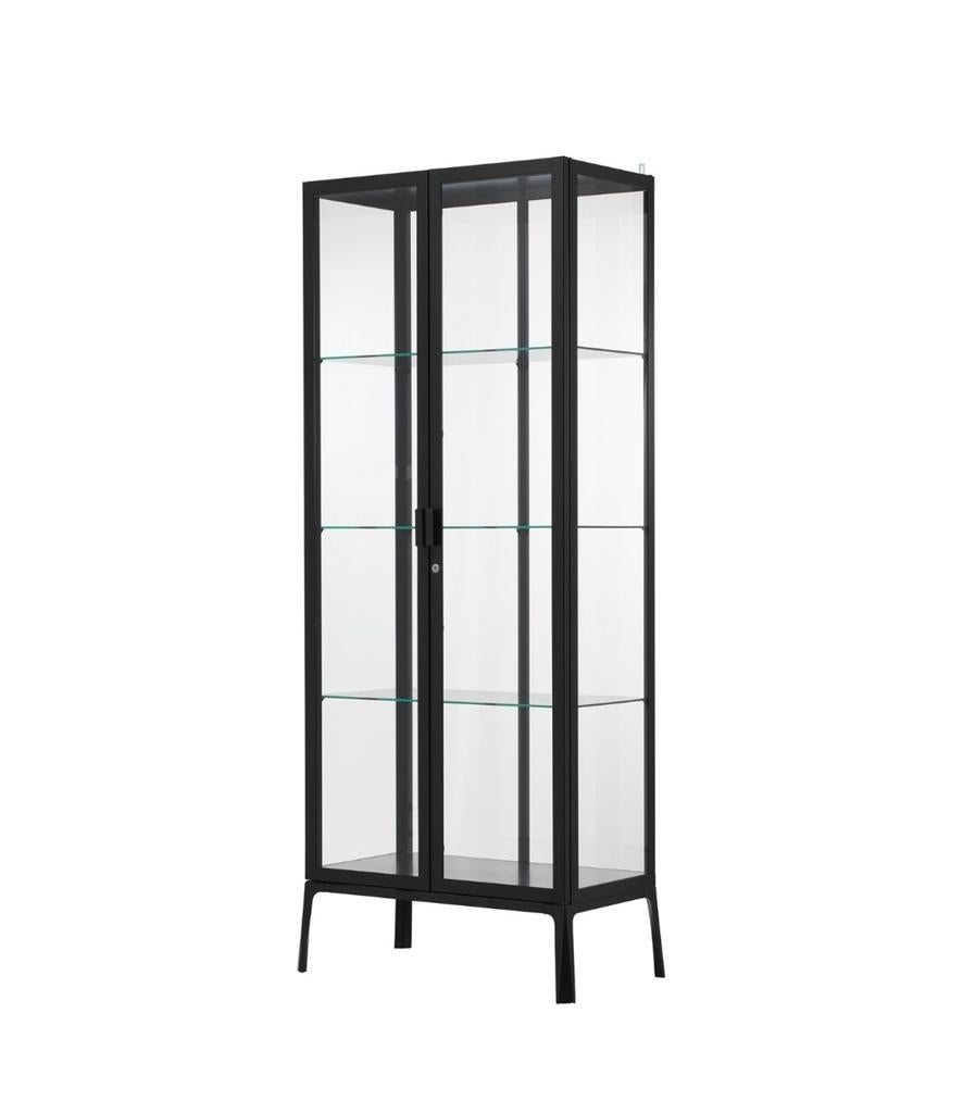 IKEA MILSBO Vitrinekast - Zwart, Ophalen, 50 tot 100 cm, 150 tot 200 cm, 25 tot 50 cm