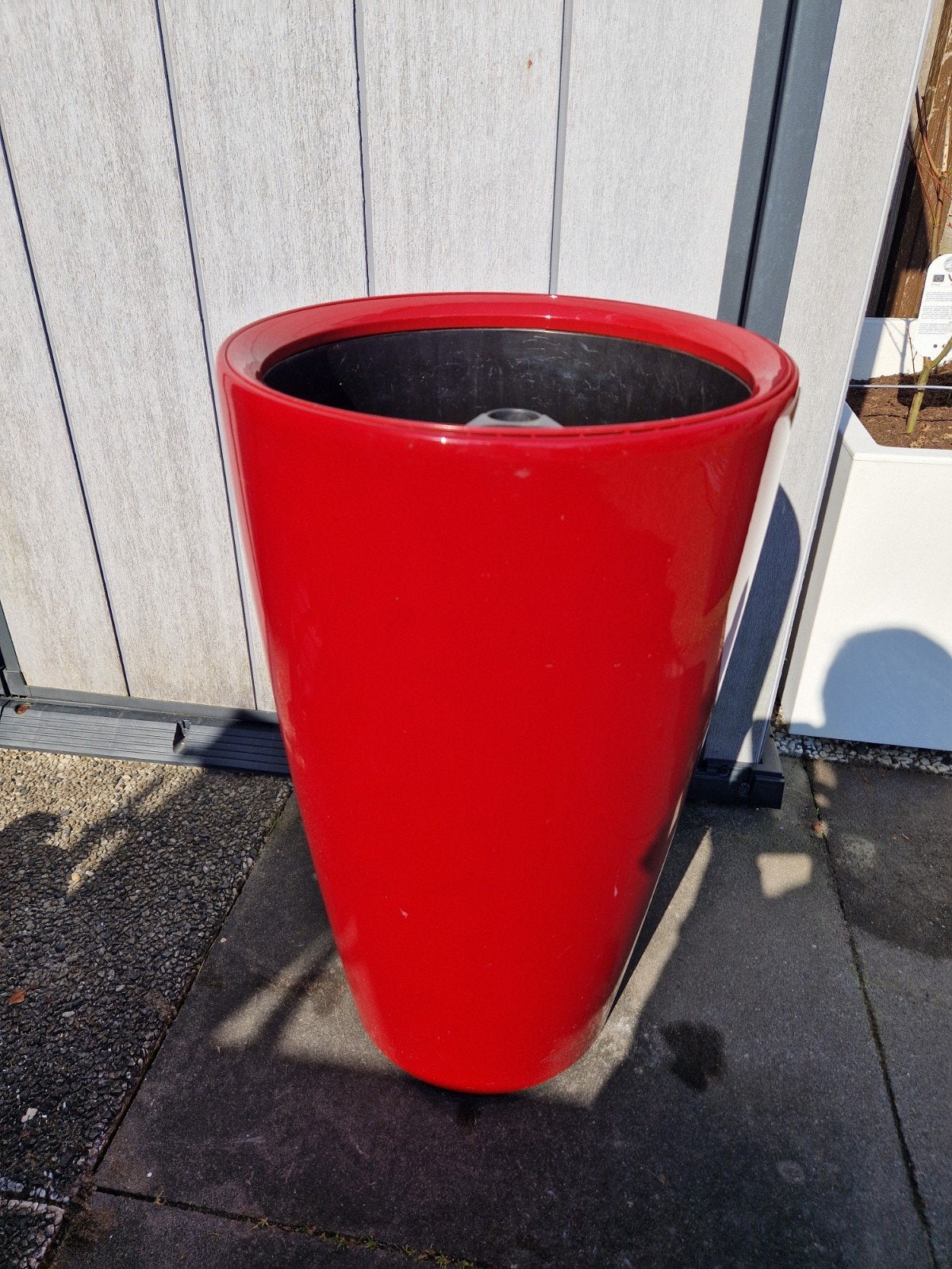Lechuza bloempot rood, diameter 32cm, hoogte 70cm, Kunststof, Gebruikt, Rond, Balkon