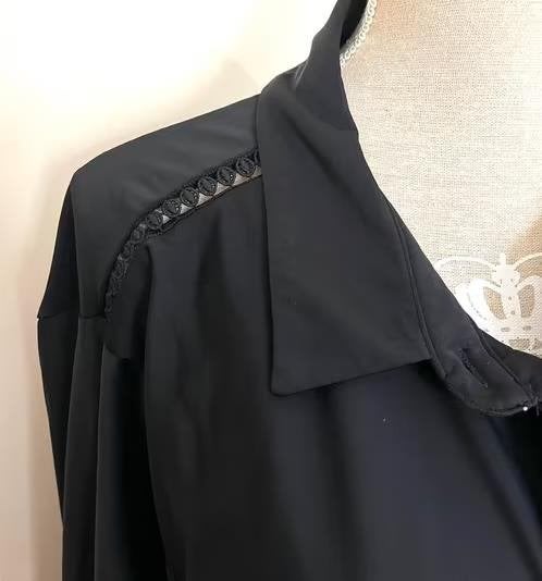 Exxcelent zwarte doorknoop jurk/vest maat 52[v], Kleding | Dames, Ophalen of Verzenden, Zo goed als nieuw, Zwart, Jurk