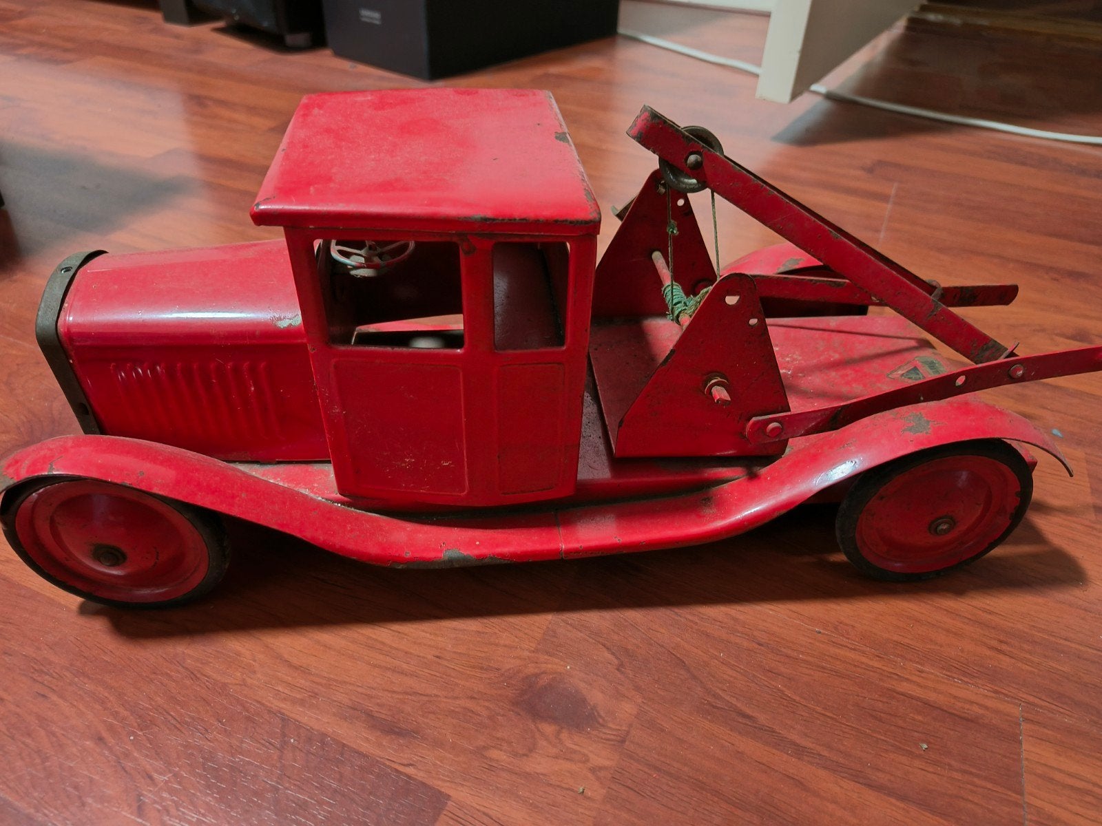 Vintage rode Takelwagen Tri-ang Engeland Lines Bros Ltd., Ophalen of Verzenden