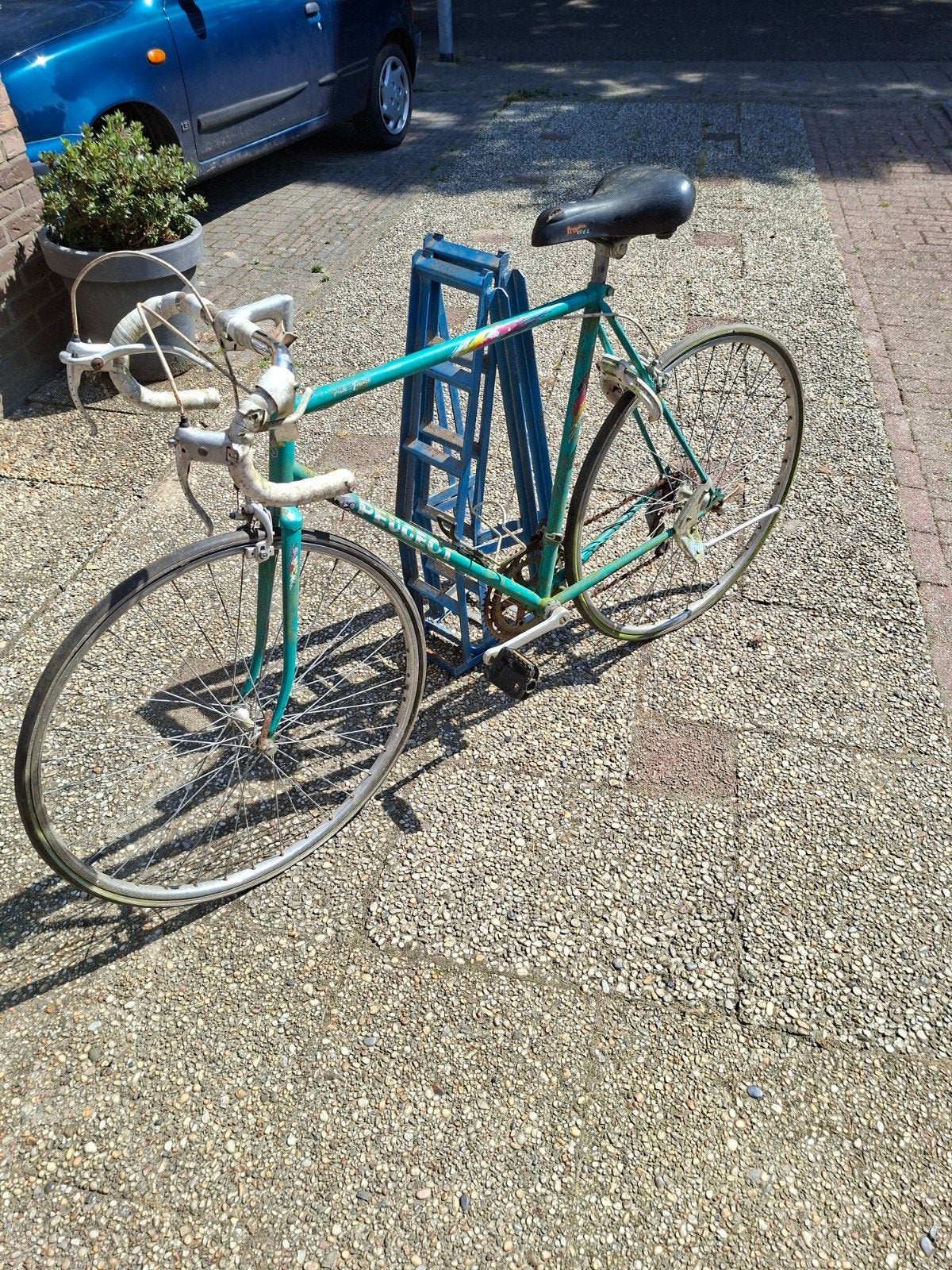 Retro racefiets peugeot, Ophalen