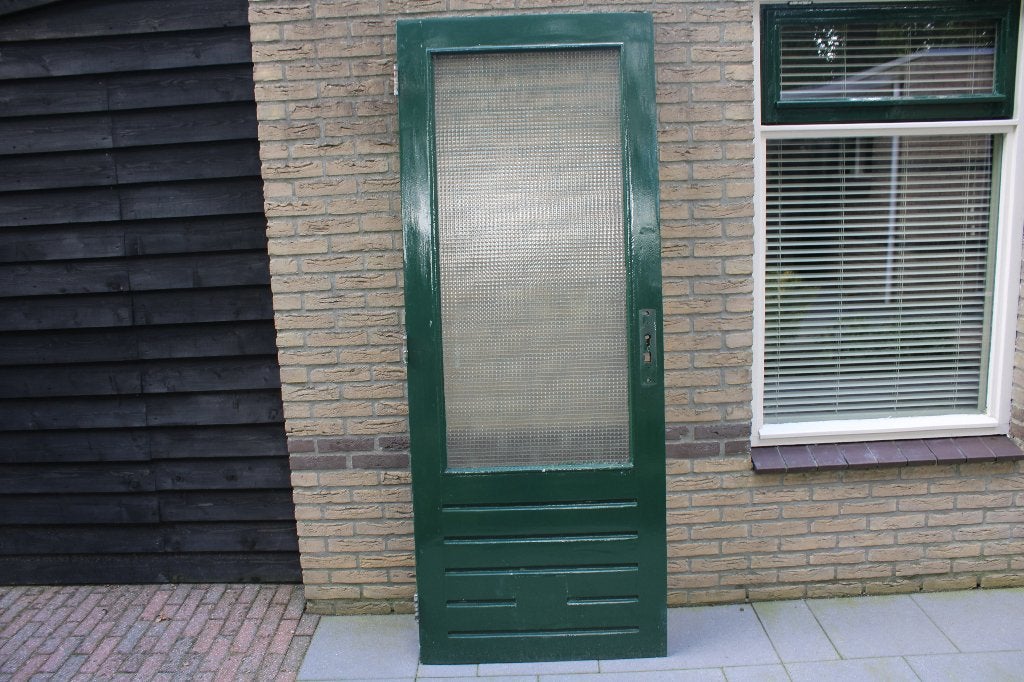 Hardhouten achterdeur, Doe-het-zelf en Verbouw, Ophalen, Gebruikt, 80 tot 100 cm, Buitendeur
