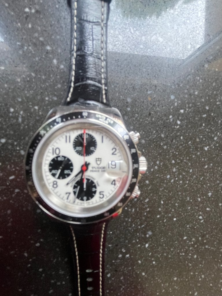 Tudor/rolex case ref: 79270P panda plaat, Overige merken, Leer, Staal, Polshorloge