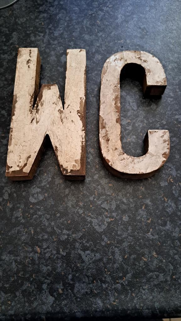 Houten letters WC, Ophalen of Verzenden
