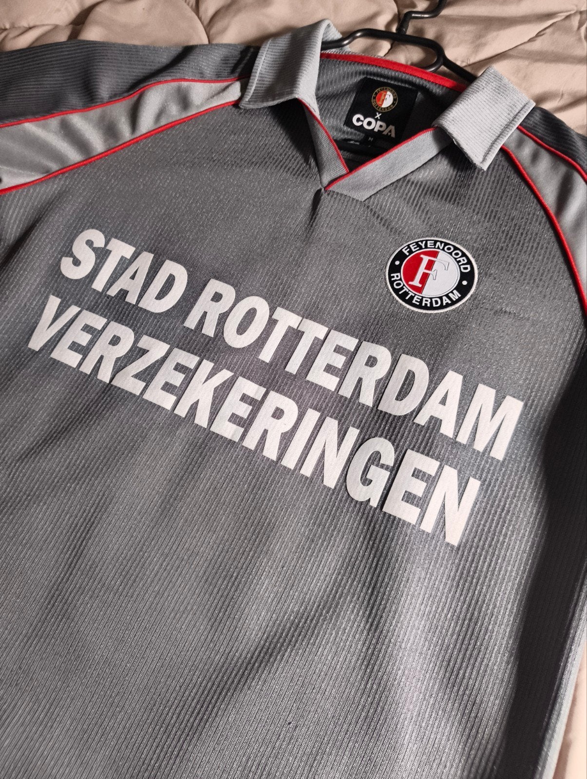Feyenoord x COPA Retro Shirt - Maat M, Zo goed als nieuw, COPA, Voetbal, Grijs