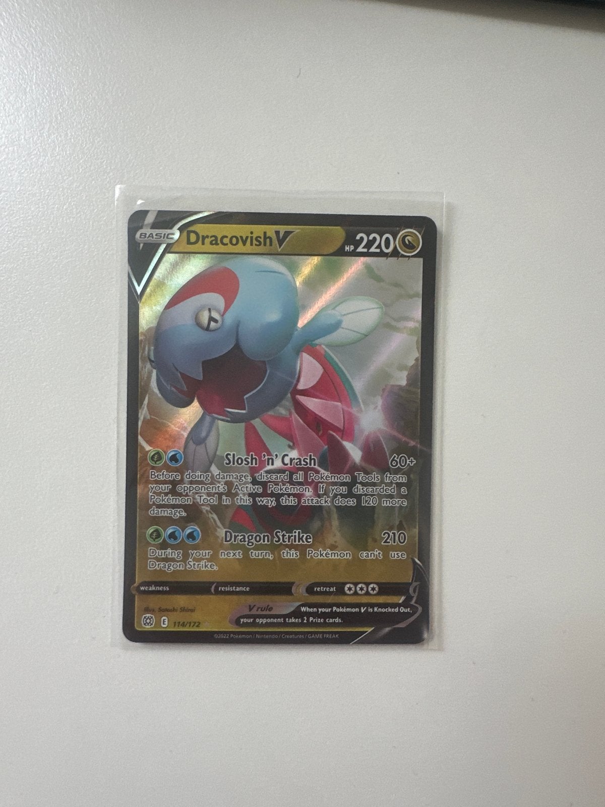 Dracovish V Pokémon Kaart (114/172) - Zo goed als nieuw, Ophalen of Verzenden, Zo goed als nieuw, Losse kaart