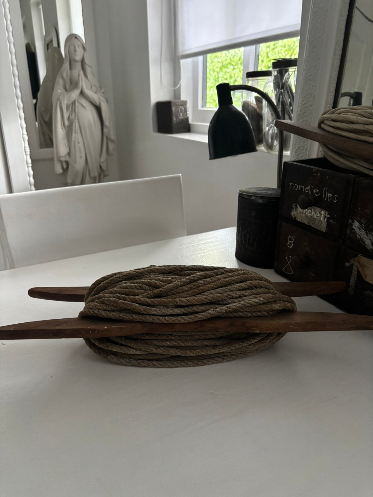 Haspel met touw, Ophalen of Verzenden