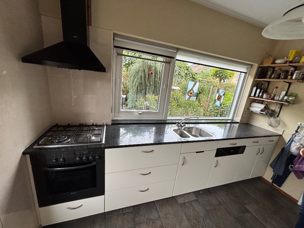 Granieten aanrechtblad, Huis en Inrichting, Ophalen, Gebruikt, Zwart, 200 cm of meer