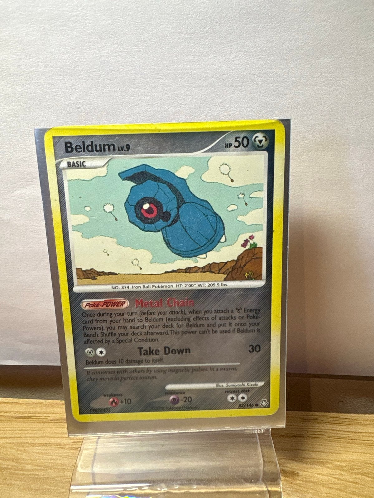 Pokémon Kaart Beldum LV.9 (50 HP) - Metal Chain, Ophalen of Verzenden, Gebruikt, Losse kaart