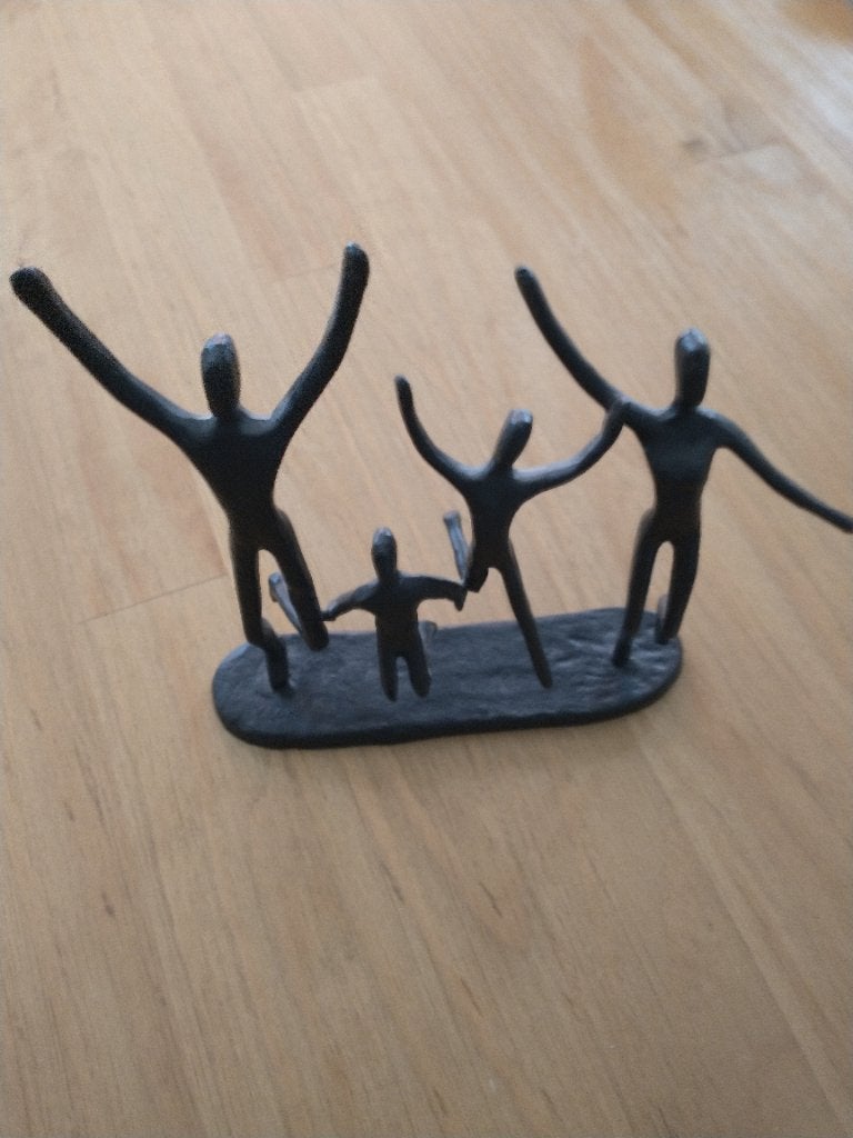 Beeldje familie, Zwart, Overige stijlen, Ophalen of Verzenden, Zo goed als nieuw