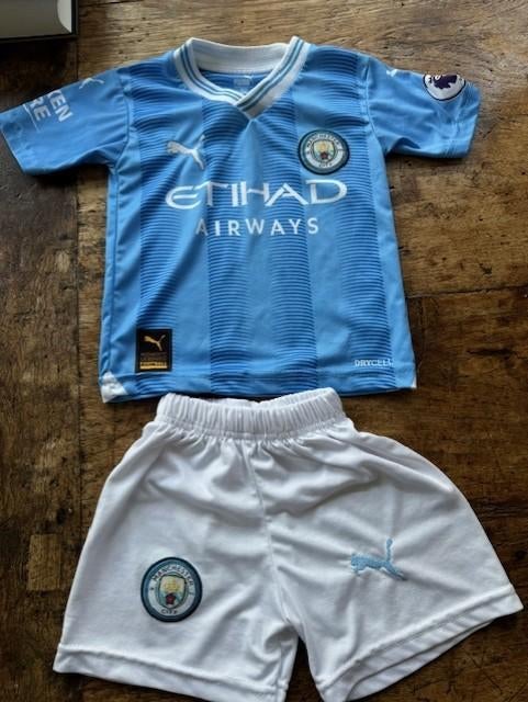 PUMA Manchester City FC Kinder voetbalshirt met broek mt 92, Ophalen, Gebruikt, Puma, Jongen of Meisje