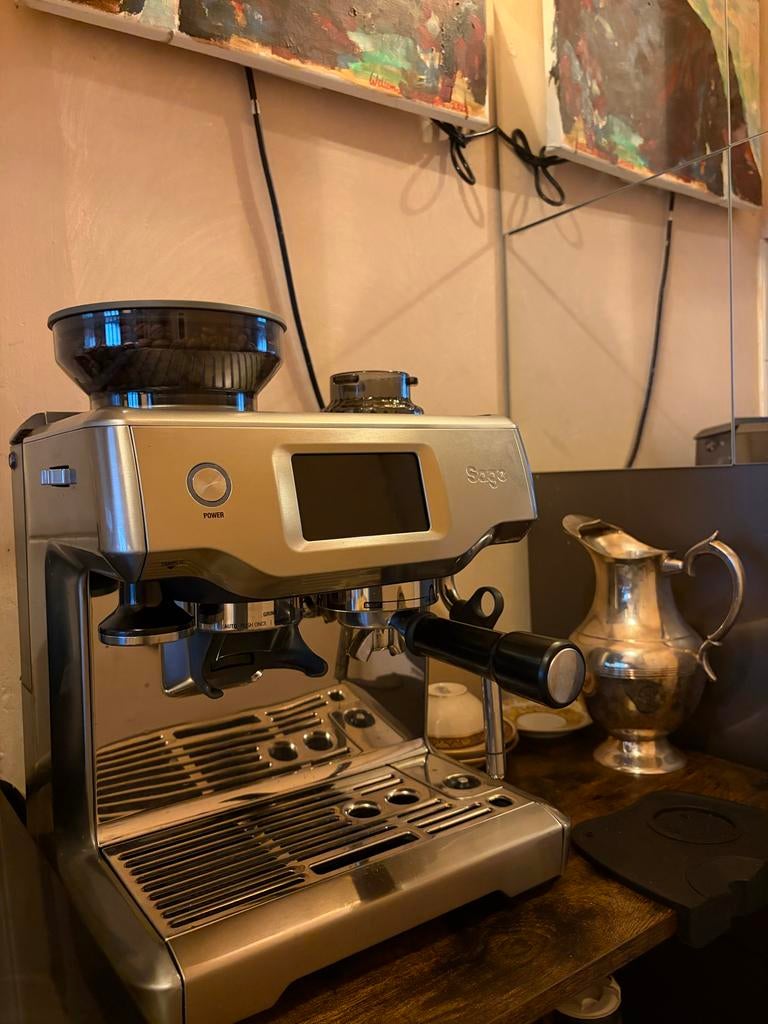 Barista Express Impress Touch - Zo goed als nieuw!, Stoompijpje, Espresso apparaat, Zo goed als nieuw, Koffiebonen