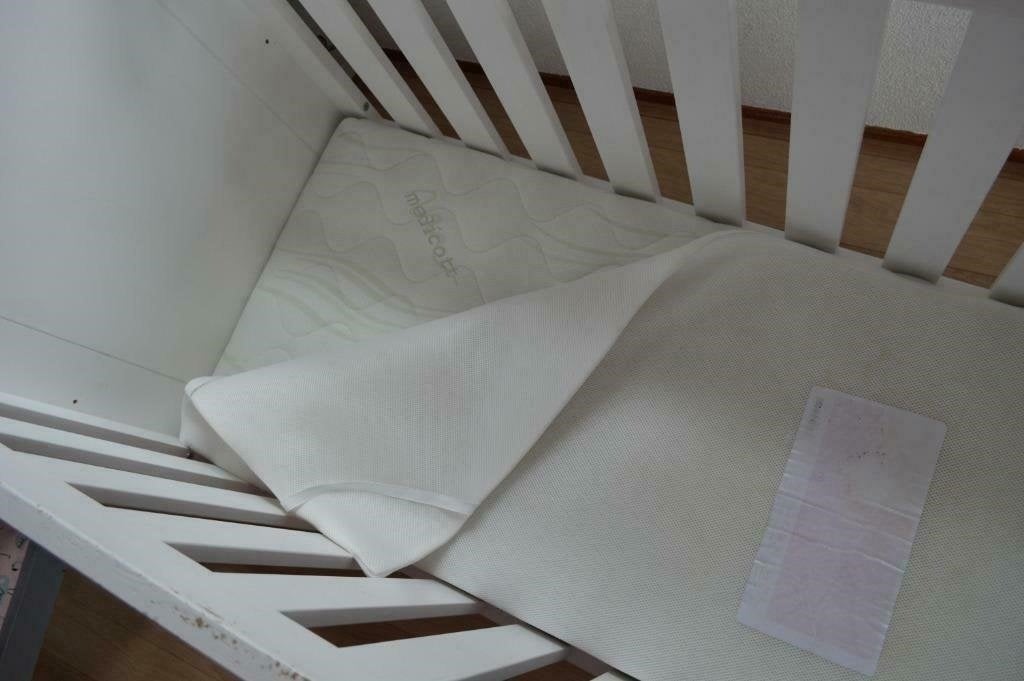 Wit Bopita ledikant 120x60 cm evt met beddengoed, Ophalen, Gebruikt, 70 tot 85 cm, Lattenbodem
