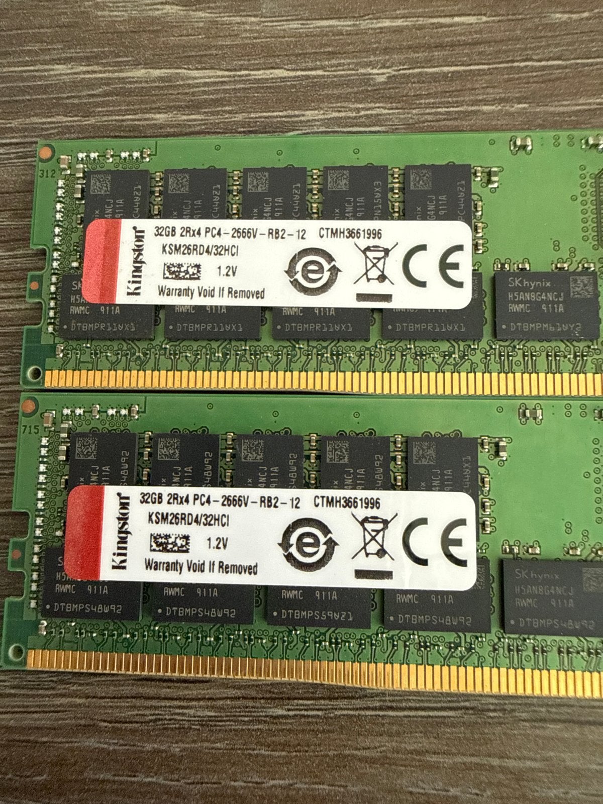 Kingston Server RAM 32GB DDR4 2666MHz (2 stuks), Computers en Software, RAM geheugen, Zo goed als nieuw, Server, 32 GB, DDR4, Ophalen of Verzenden