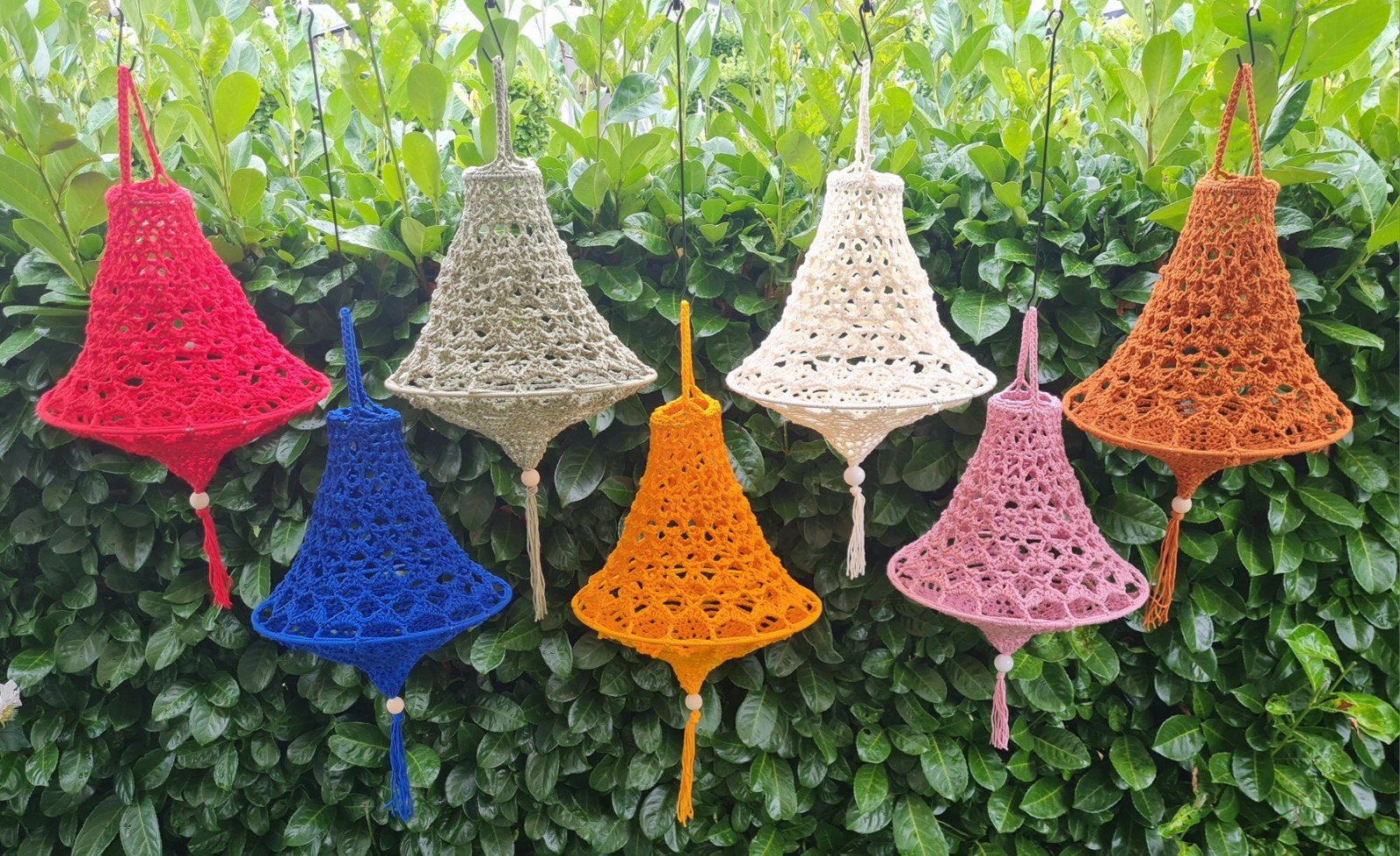 Handgemaakte gehaakte kroonluchter - Diverse kleuren, Bohemian, Handgemaakt, Landelijk, Textiel, Nieuw, Overige fittingen