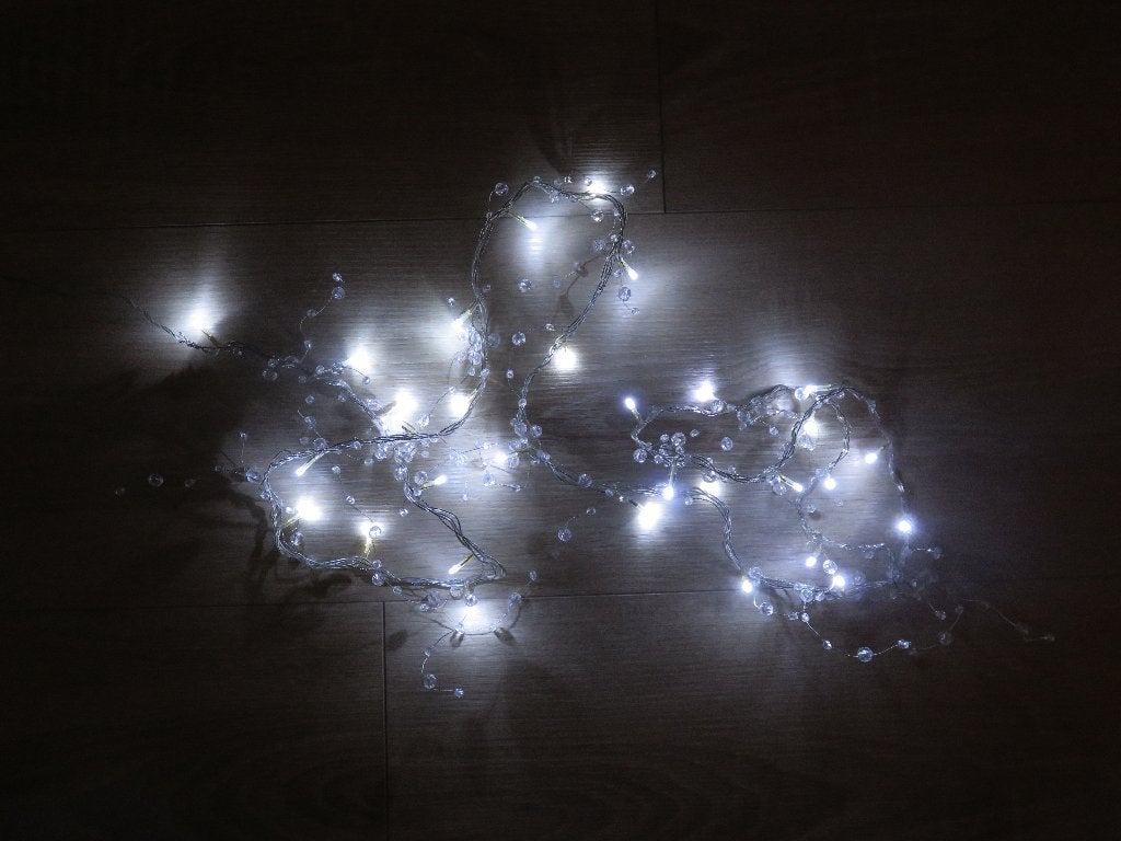 KERSTVERLICHTING WIT VINTAGE 7 METER SNOER, Ophalen of Verzenden, Zo goed als nieuw