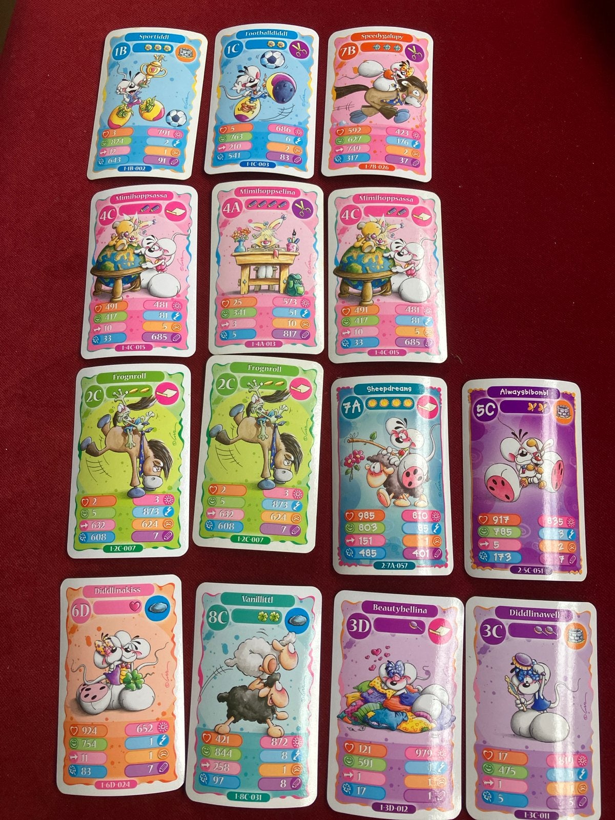 Diddl Kaarten Collectie - Zeldzame en Diverse Sets, Verzamelen, Verzenden, Verschillende figuren, Zo goed als nieuw, Papier, Kaart of Schrift