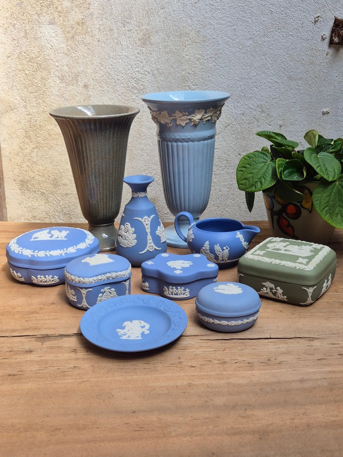 Wedgwood Jasperware Collectie - Blauwe en Groene Items, Ophalen of Verzenden