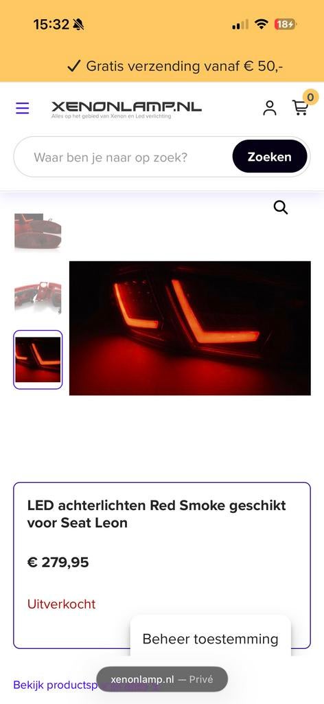 LED Achterlichten Red Smoke geschikt voor Seat Leon 2009, Auto-onderdelen, Verlichting, Ophalen of Verzenden, Nieuw, Seat