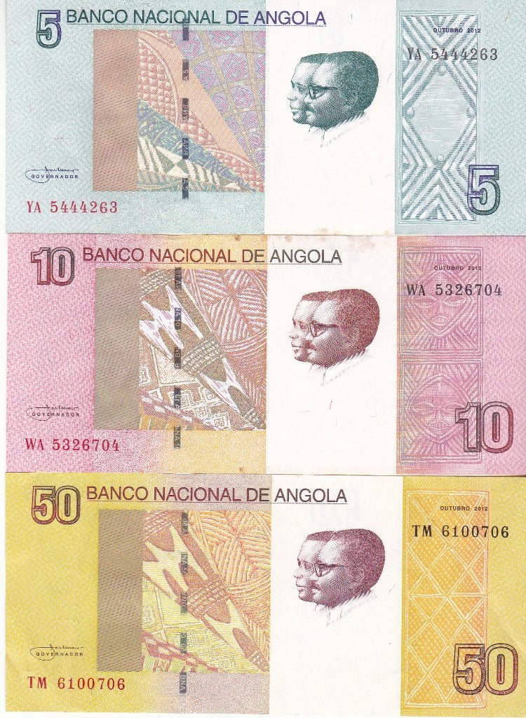ANGOLA 5 - 10 - 50 KWANZAS 2O12, Ophalen of Verzenden, Overige landen