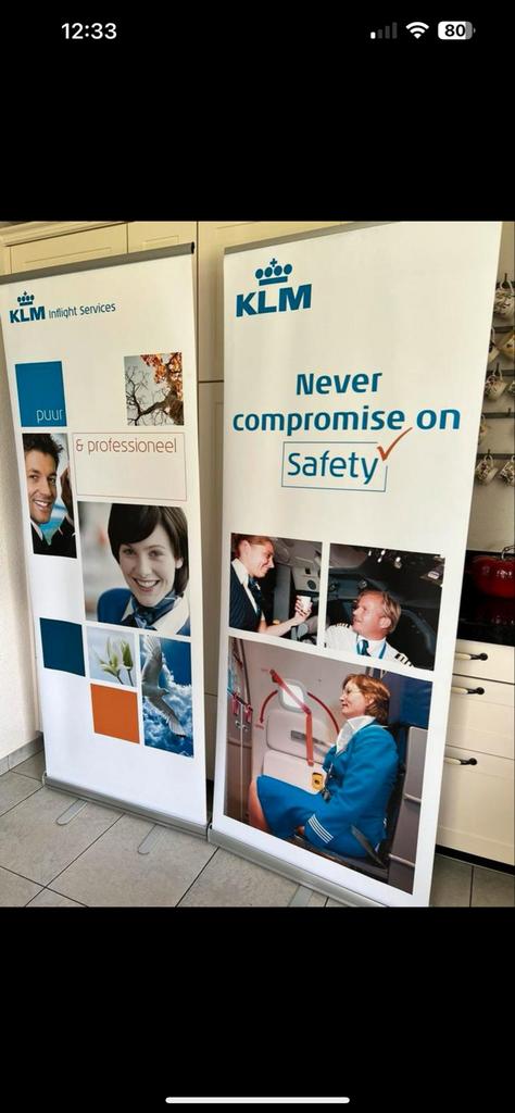 KLM promotie banners, Ophalen of Verzenden