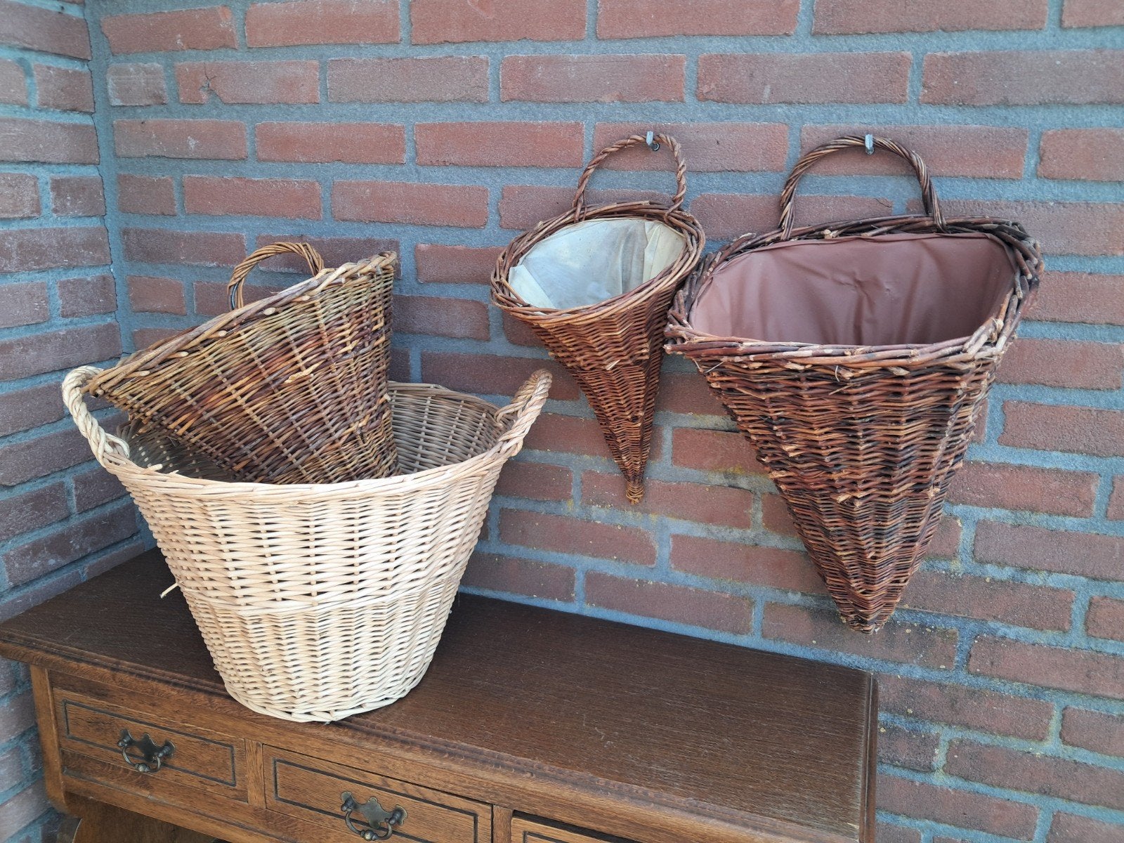 Verschillende leuke vintage manden., Ophalen, Rond, Minder dan 30 cm