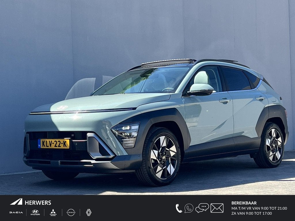 Hyundai Kona 1.6 GDI HEV Premium Sky / Automaat / Schuifdak, Gebruikt, Euro 6, 2 kWh, Leder