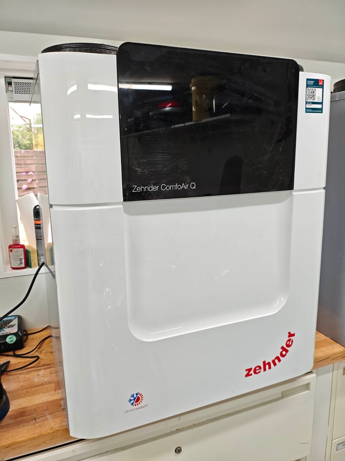 Zehnder ComfoAir Q350 WTW-unit L/R RF 2025, Ophalen, Zo goed als nieuw, Ventilator en Afzuiger