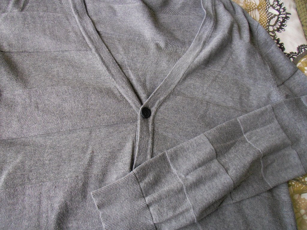Grijs vest met knopen, maat L., Ophalen of Verzenden, Gedragen, Maat 52/54 (L), Grijs